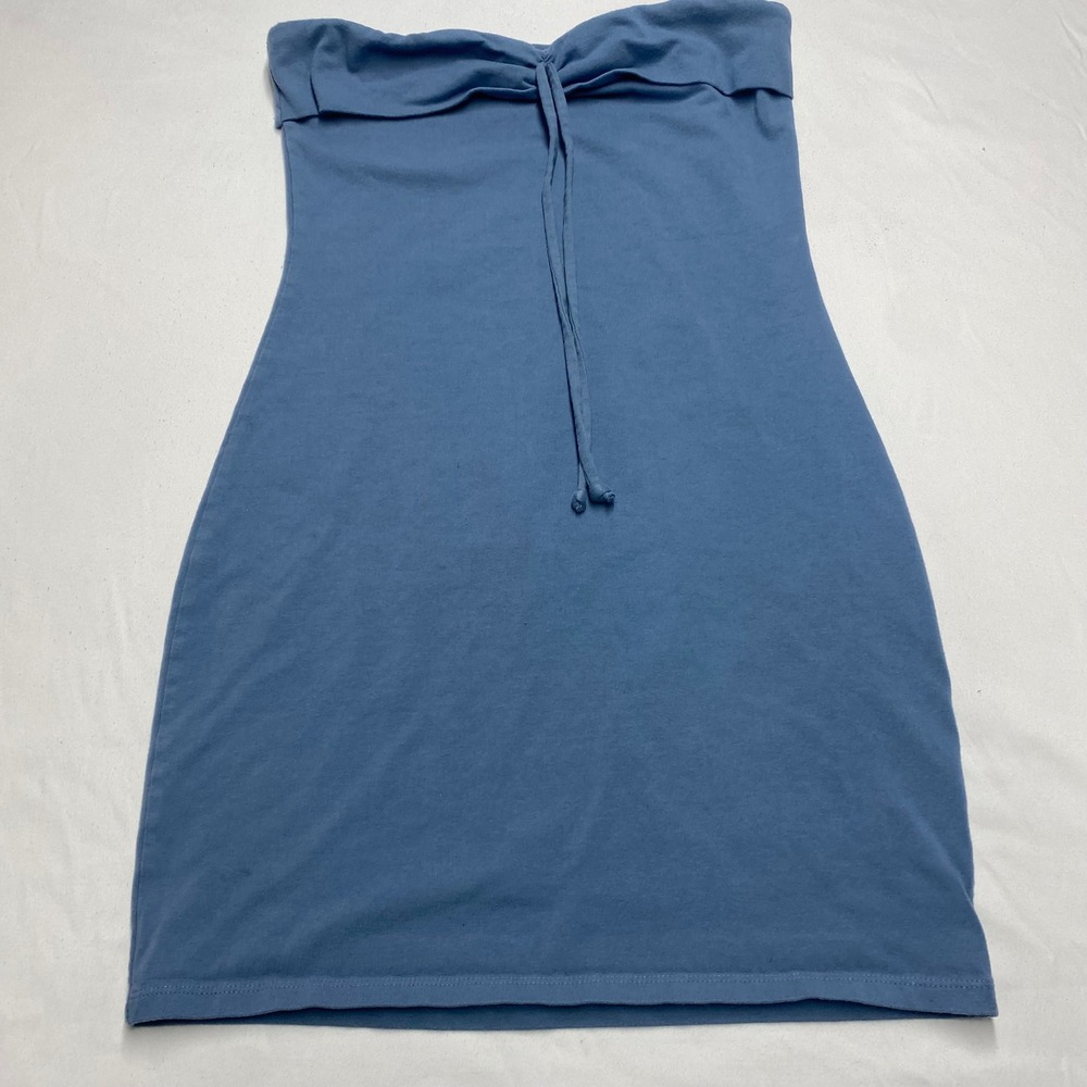 Wild Fable Blue Tube Mini Dress Strapless Tie Front Bodycon Mens Size M